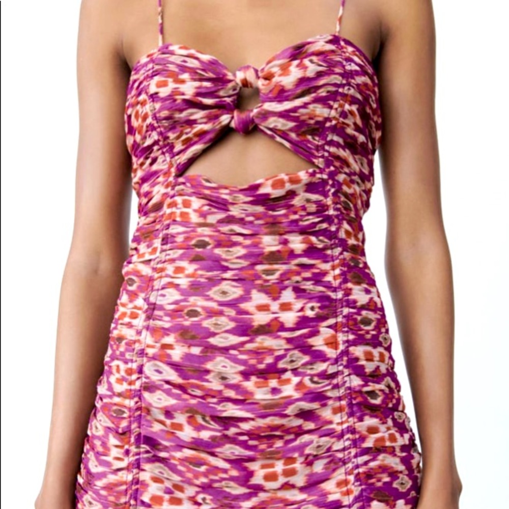 PRINTED DRESS WITH DRAPING! From Zara NWT
